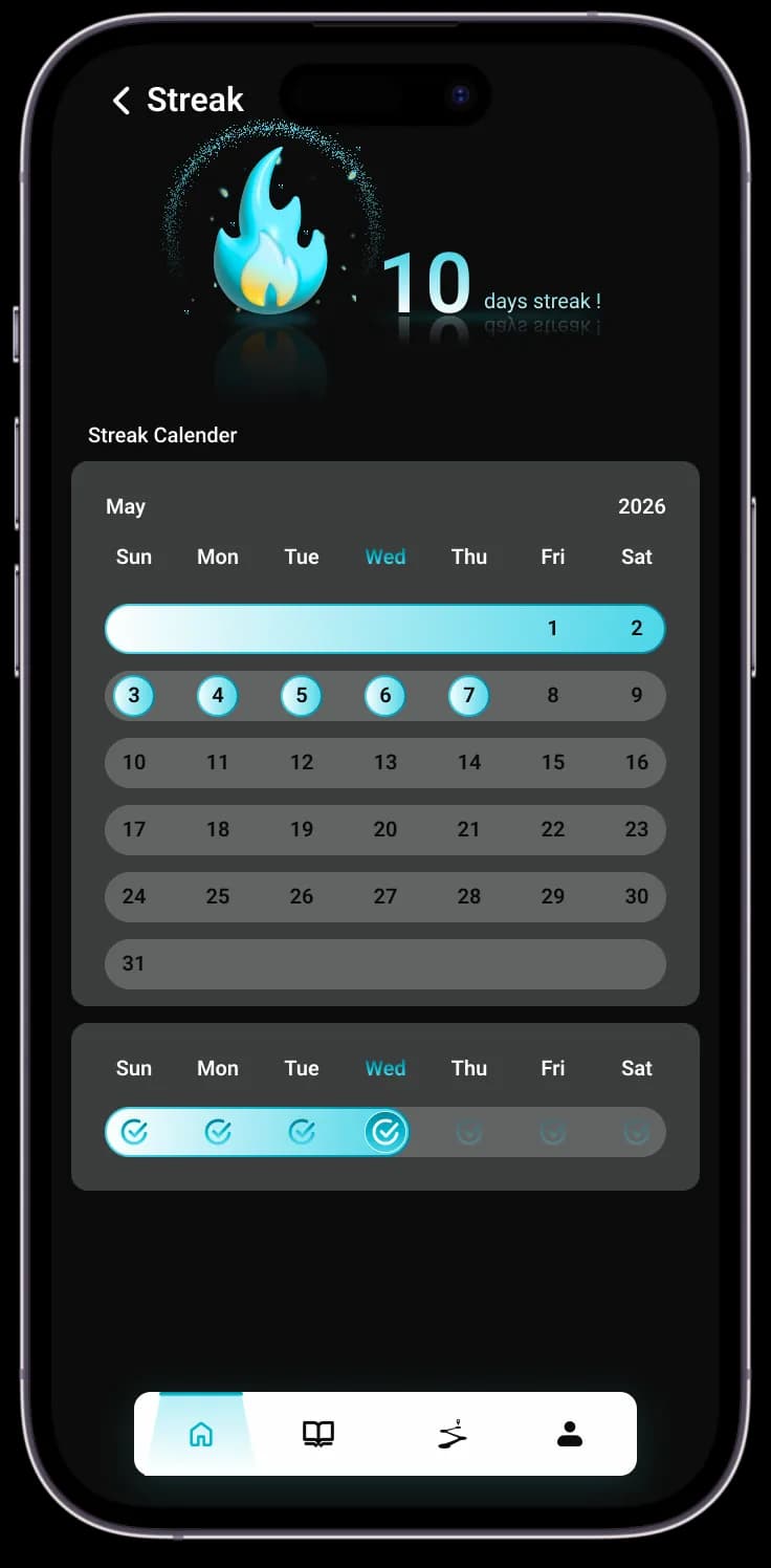 App screen center